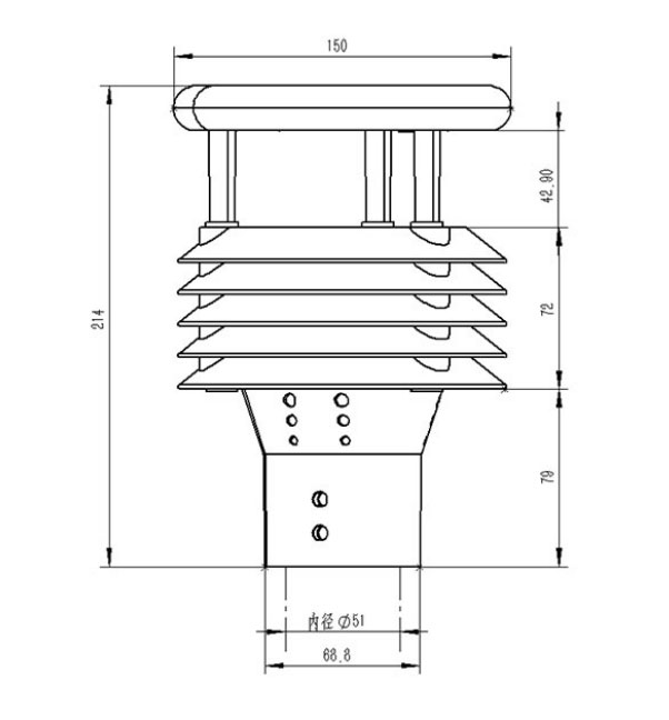 矿山气象传感器产品尺寸图